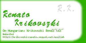 renato krikovszki business card